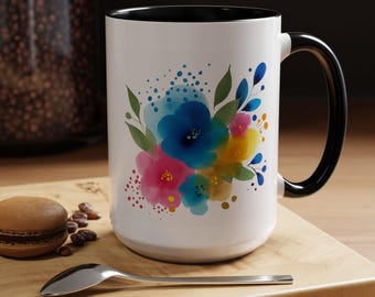 Floral Design Coffee Mug Gift for Coffee Lovers Gift for Mothers Day Gift for Her Birthday Gift for Flower Lovers Cozy Gift for Any Occasion