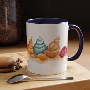 Seashell Accent Coffee Mug  Ocean Lovers Gift Beach Decor Mug Seashell Collectors Coastal Homeware Summer Vibes