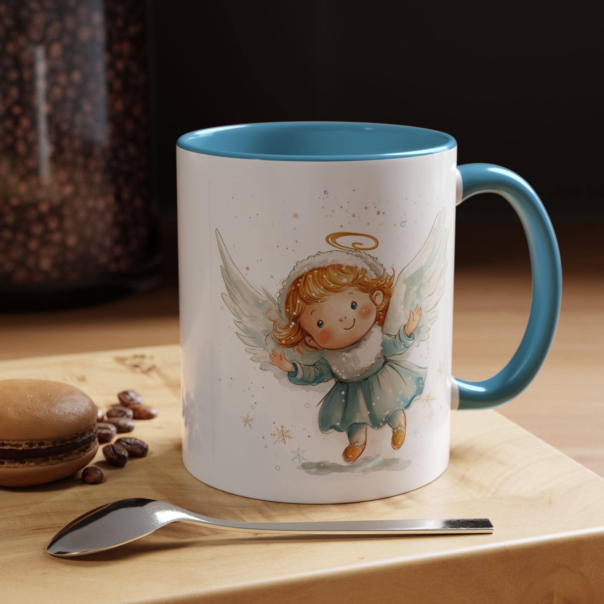 Angelic Cheerful Coffee Mug Adorable Angel Design Gift for Friends