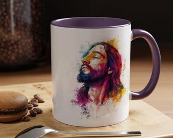 Inspirational Art Coffee Mug Colorful Peaceful Jesus Unique Gift for Coffee Lovers Art Enthusiasts Motivational Decor Christian
