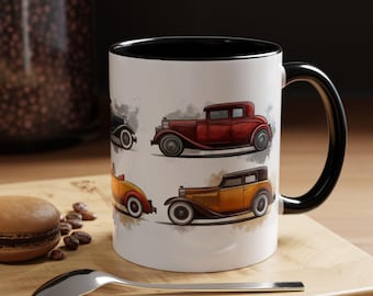 Vintage Car Accent Coffee Mug Retro Coffee Cup Classic Vehicle Lover Gift  Perfect for Car Enthusiasts Gift for Him