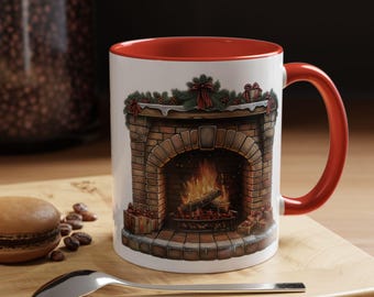 Cozy Fireplace Coffee Mug  Perfect for Winter Treats Holiday Gifts Home Decor Christmas Moments Warm Beverages