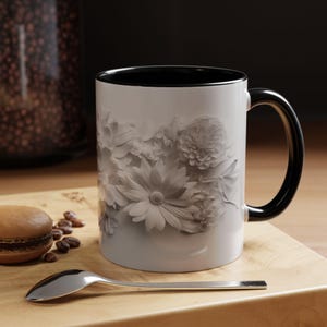 Elegant Floral Accent Coffee Mug for Home or Office Perfect Gift for Garden Lovers Mother&#39;s Day Tea Lovers Gift for Her