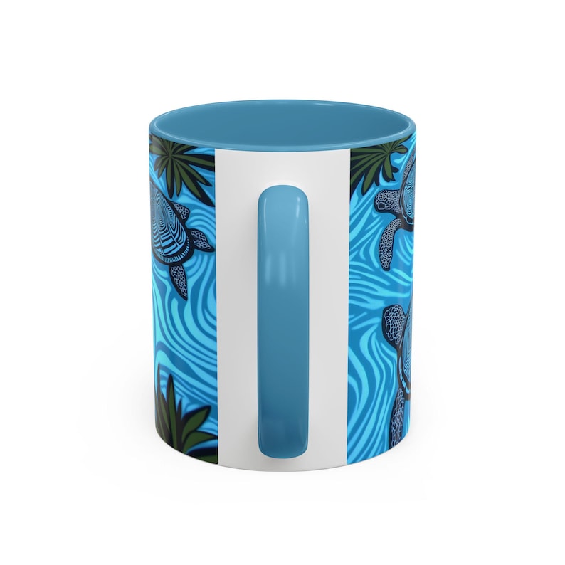 TurtleThemed Accent Coffee Mug OceanInspired Art for Beach Lovers Ideal Gift for Sea Turtle Enthusiasts Perfect for Home & Office image 5