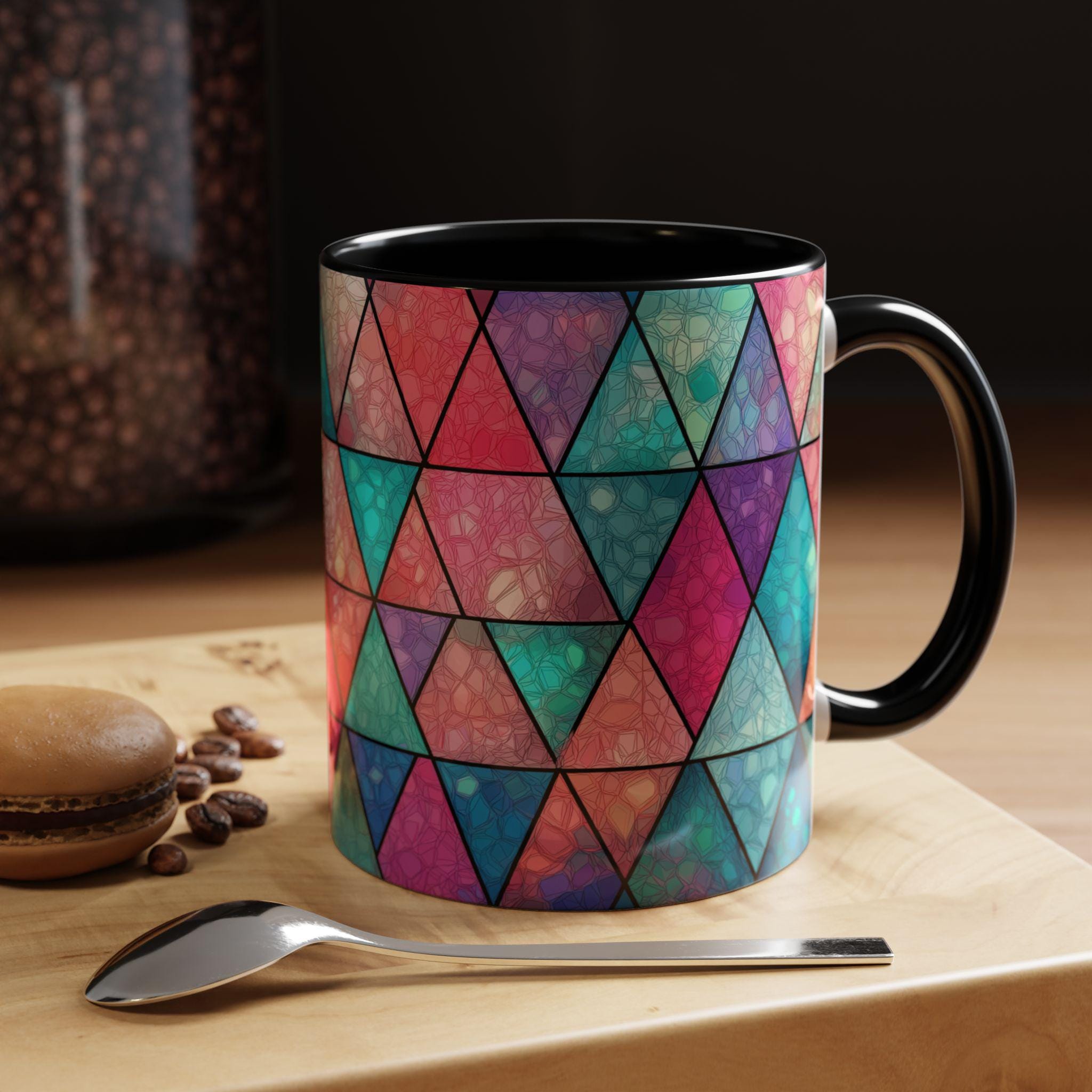 Vibrant Modern Geometric Art Coffee Mug Gift for Art Lovers Gift for Her  Stained Glass Style Gift for Him for Coffee Lovers Birthday Gift - Etsy  Israel