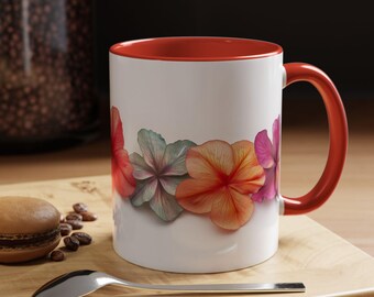 Floral Accent Coffee Mug  Vibrant Flower Design Unique Gift for Tea Lovers Ideal for Home Decor Mother's Day Spring Celebrations