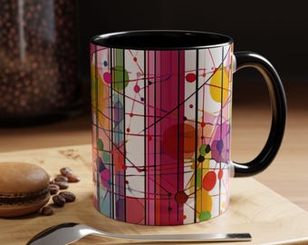 Vibrant Colorful Coffee Mug Artistic Mug Home Decor Gift for Art Lovers Creative Kitchenware Unique Present