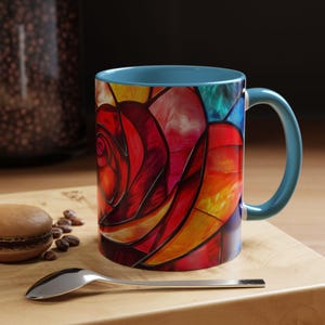 Stained Glass Floral Coffee Mug Gift for Garden Lovers ArtInspired Drinkware Perfect for Birthdays Mother&#39;s Day Home Decor