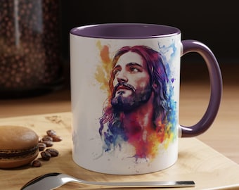 Taza de café inspiradora con acento de Jesús, taza de café motivacional, regalo espiritual, taza religiosa única, artículos de arte moderno