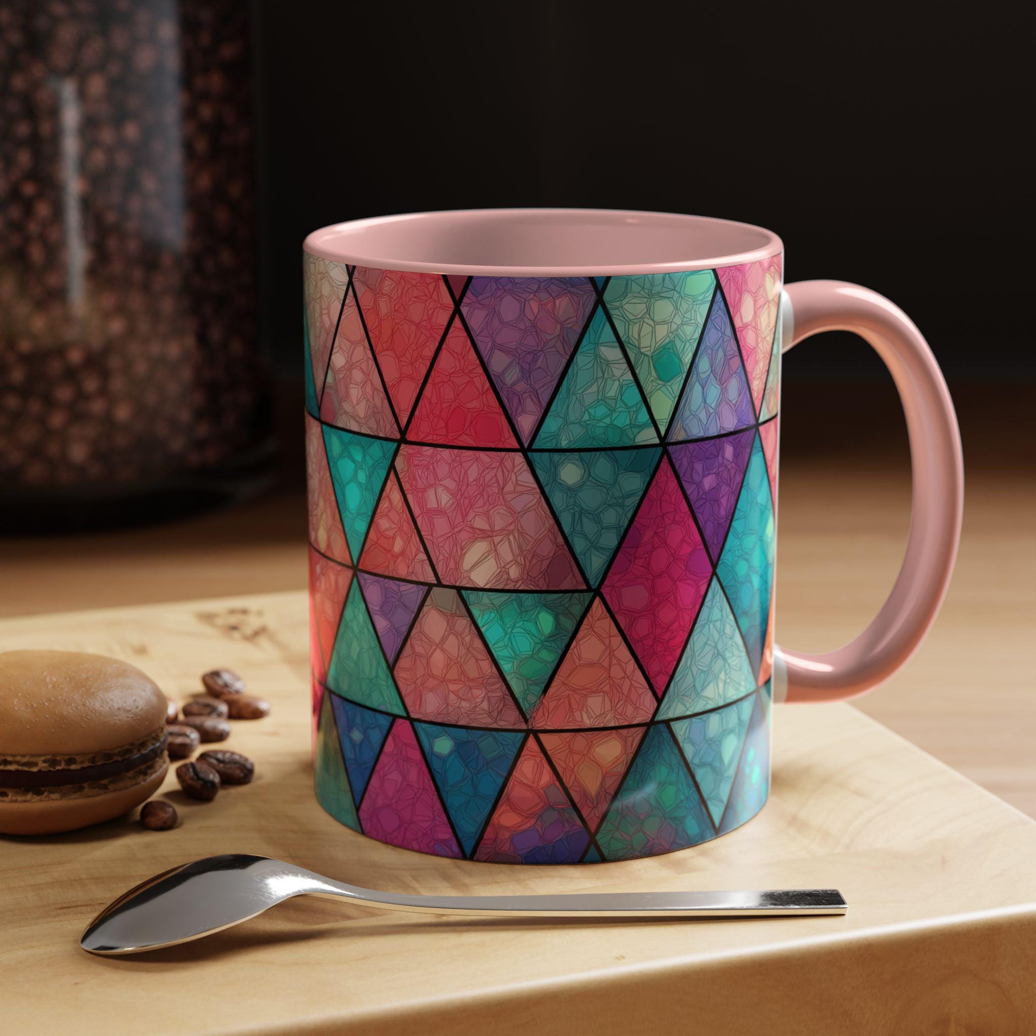 Vibrant Modern Geometric Art Coffee Mug Gift for Art Lovers Gift for Her  Stained Glass Style Gift for Him for Coffee Lovers Birthday Gift - Etsy  Israel