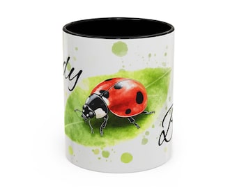 Mug à café accent coccinelle Motif insecte mignon pour les amoureux de la nature Cadeaux Décoration de jardin Fête des Mères Mug mignon pour amoureux des insectes