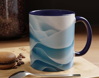 Beruhigende Wellen Kaffeetasse Perfekt zur Entspannung Geschenk für Kaffee-Liebhaber Ideal für Zuhause und Büro Keramik Getränketasse Inspirational