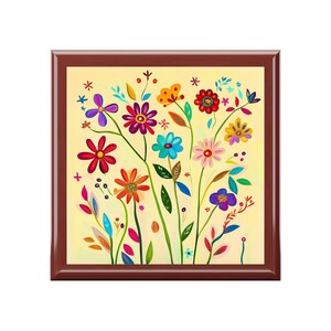 Colorful Floral Jewelry Box  Charming Storage for Accessories Gifts for Her Home Decor Wedding Birthday Mother&#39;s Day