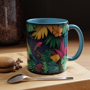 Tropical Paradise Coffee Mug  Vibrant EcoFriendly Drinkware Gift Idea for Nature Lovers Bird Lovers Home Decor