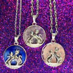 Cat Crystal Necklace, Amethyst, Rose Quartz, Lapis Lazuli, Crystal Necklace, Cat Necklace, Cat Jewelry, Crystal Jewelry, Crystals