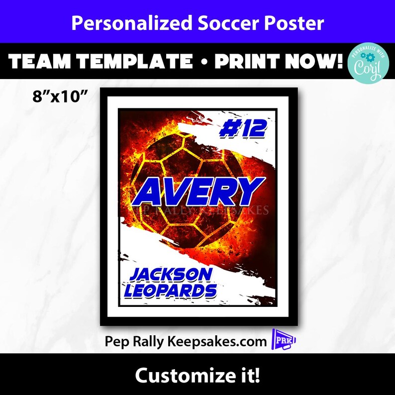 Soccer Poster, Soccer Template to Customize for Soccer Team Gifts