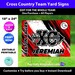 Cross Country Yard Sign Template, Grunge XC Design, 18x24 Printable for ...
