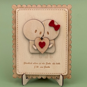 Liebeskarte aus Holz zum Thema Liebe, zweischichtig, Geschenk zu jedem Anlass für Geliebten