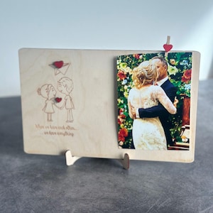 Bilderrahmen Liebe, zweischichtig, Geschenk zu jedem Anlass passend für 9x13 Bilder, Gesamtlänge 24cm, Höhe 15cm