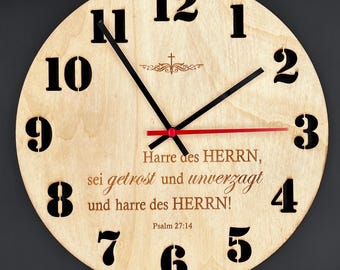 Wall clock for the living room, kitchen, hallway or bedroom. Your desired text up to 100 characters with gaps possible, personalization possible