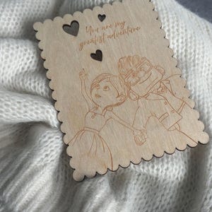 Liebeskarte aus Holz zum Thema Liebe, Geschenk zu jedem Anlass Laser cutting mit Gravur