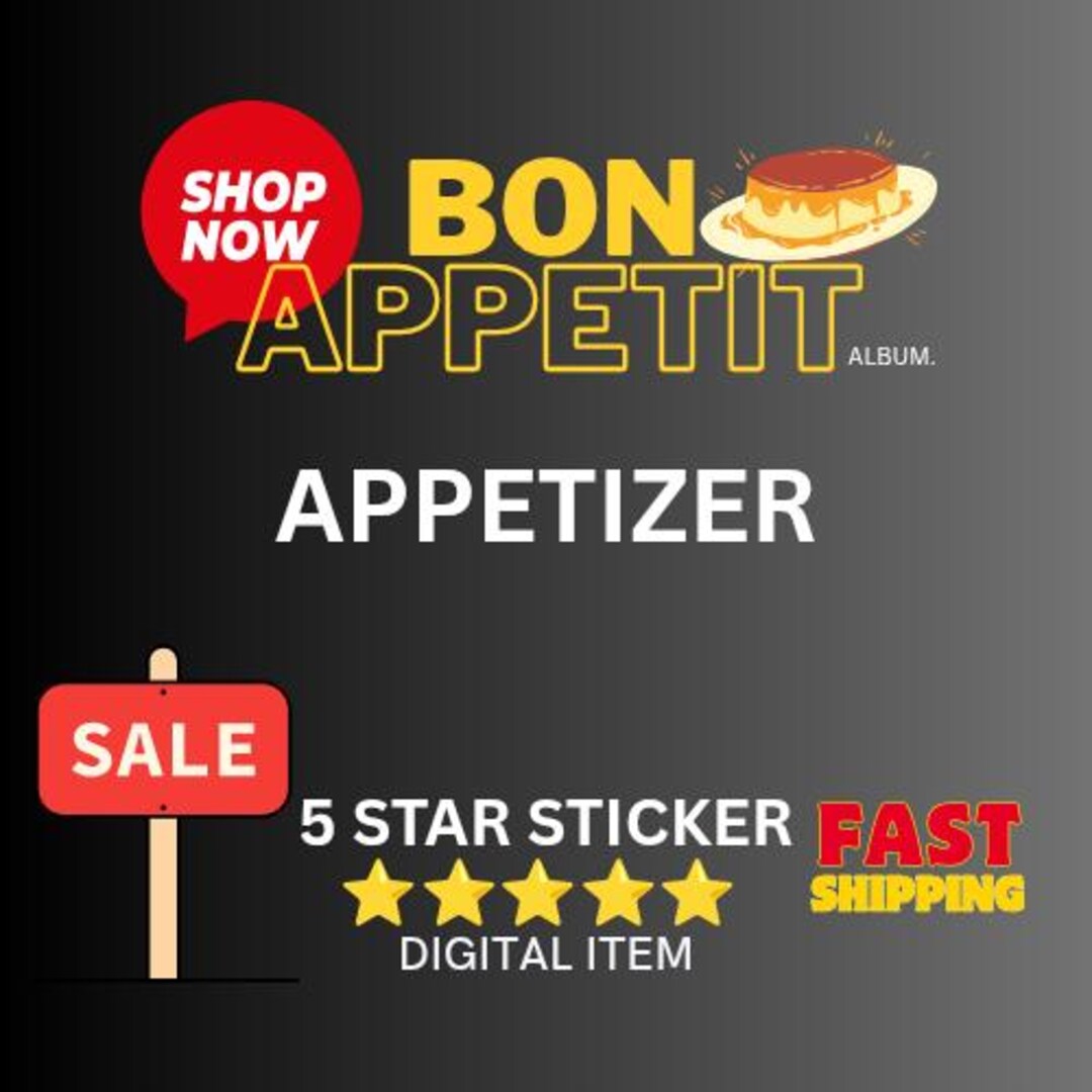 Appetizer Sticker Appetizer 5 Star Sticker - Etsy