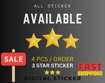 3 star sticker (4 PCs per order)
