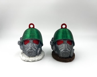 Fallout NCR Helmet Ornament Miniature – 3D Printed Hand Painted (Snow or Sand)