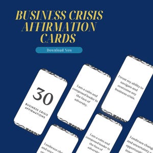 Affirmations liées à la crise économique, cartes d'affirmation motivantes pour les moments difficiles, cartes à imprimer pour offrir un cadeau d'encouragement aux propriétaires d'entreprise, cartes