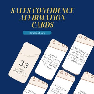 Cartão de afirmação de confiança em vendas, cartões digitais motivacionais para impulsionar o sucesso de vendas, presente perfeito para profissionais de vendas, cartões digitais