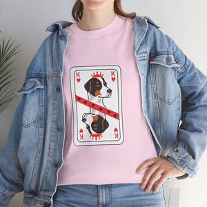 Shirt Zwitserse sennenhond, Swissy speelkaart T-shirt, hondenliefhebber shirt, Swissy Gift, hondentrainer cadeau, uniseks zwaar katoenen T-shirt