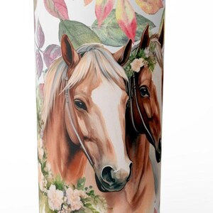 Equine Floral Skinny Tumbler: Stainless Steel Travel Mug