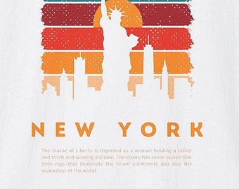 NYC Skyline T-Shirt: Statue of Liberty Graphic Tee