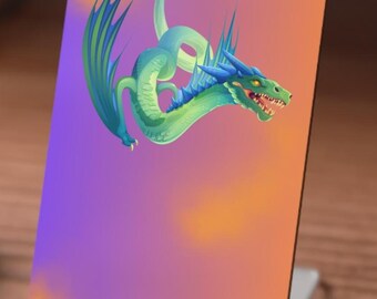 Dragon Art Phone Stand: Colorful Desk Accessory for Gamers