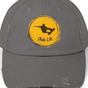 Distressed Cotton Twill Skate Cap: Streetwear Accessory
