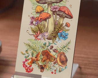 Mushroom Phone Stand: Cottagecore Desk Organizer, Nature Lover Gift