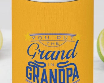 Can Cooler for Grandpa, Funny Gift for Grandfather, Outdoor BBQ Accessory, Party Favor, Beer Sleeve, Can Insulation