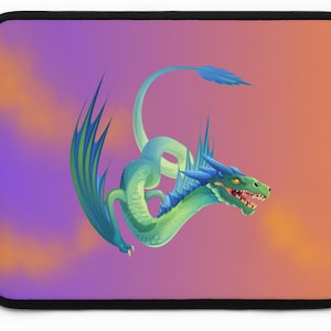 Fantasy Dragon Laptop Sleeve: Colorful Neoprene Computer Protector