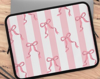 Pink Ribbon Laptop Sleeve: Chic Neoprene Tablet Case