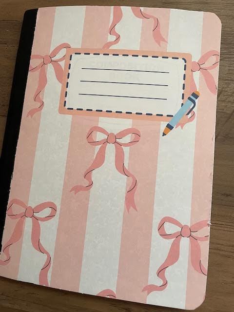 Pink Bow Composition Notebook Cover: Sticker Sheets (digital Download ...