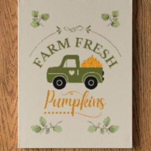 Vintage Truck with Pumpkins Canvas Print: Rustic Autumn Wall Art