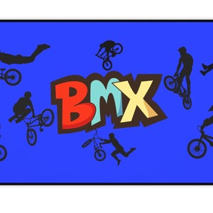 BMX Desk Mat: Colorful Cycling Gift for Gamers & Creatives