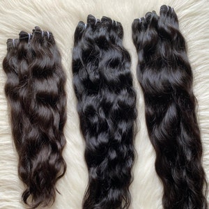 Indian Temple Human Hair Premium Quality Raw Unprocessed Wavy Texture