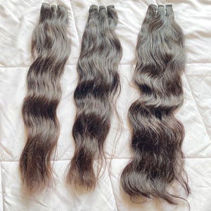 PREMIUM quality Indian Temple Human Hair Extensions Raw Unprocessed Wavy Texture