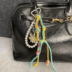 Custom Letter Rich Rope Bag Charms,Purse Bag Keychain Accessories,Gift for her