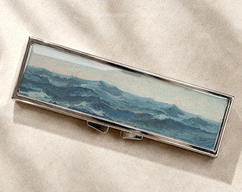 Vintage Ocean Wave Pill Box-Medicine Container, Weekly 7 day Organizer, Vitamins Holder, Trinket Box