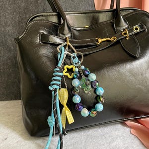 Coole tas bedels met kralen, portemonnee tas sleutelhanger accessoires, cadeau voor haar