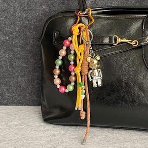 Cool Bear Christmas Gift Rope Bag Charms,Purse Bag Keychain Accessories,Gift for her