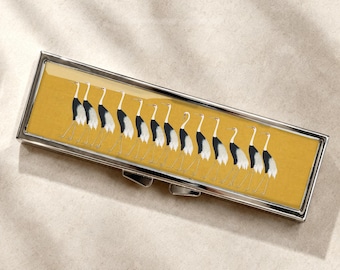 Red Crowned Crane Pill Box-Medicine Container, Weekly 7 day Organizer, Vitamins Holder, Trinket Box