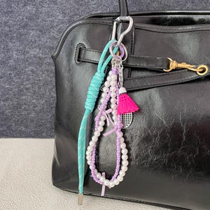 Pearl Chain Bag Charms,Y2K Rope Bag Charm,Purse Bag Keychain Accessories,Gift for her